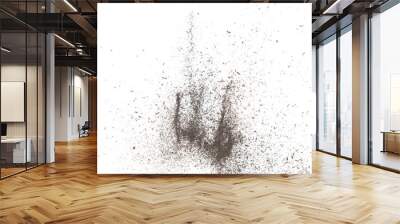 black dried leave tea explode. small fine size tea leaf flying explosion, abstract cloud fly. brown  Wall mural