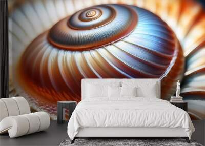 closeup of a spiral snail shell Wall mural