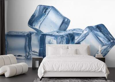 ice chunks isolated ice cube clipping path crushed ice pieces Wall mural