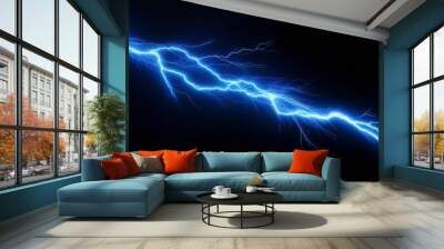 isolated blue lightning line transition element Wall mural