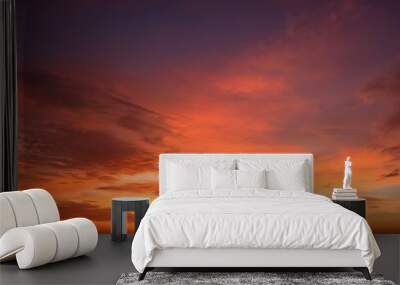 sky gradient from orange to red sunset photography nature sunset background Wall mural