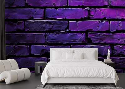 A uniquely styled purple brick wall, adorned with gold flecks, offering a luxurious and textured backdrop suitable for creative and stylish design projects. Wall mural