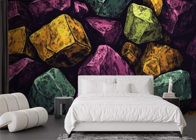 Colorful Abstract Rocks and Stones Background Wall mural