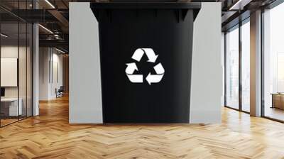 Recycling Bin with Logo on Minimalistic Background Wall mural