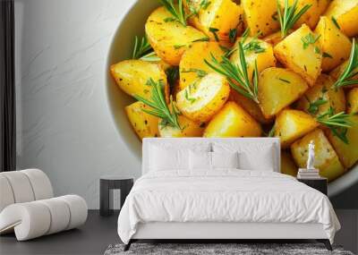 Roasted Potatoes with Herbs in a Bowl Wall mural