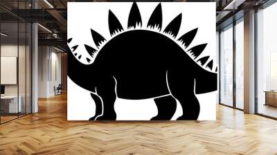 Silhouette of a Stegosaurus Dinosaur Icon Wall mural