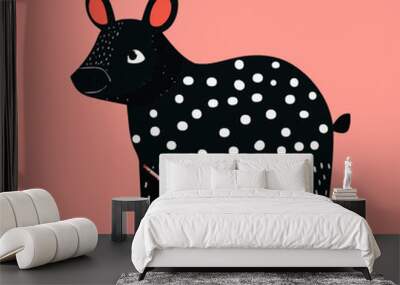 Stylized Vector Illustration of a Black Animal With Spots Wall mural