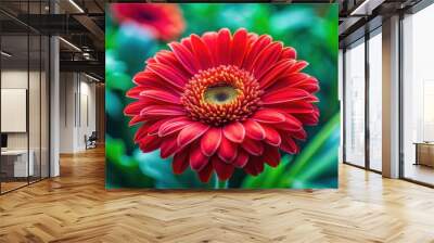 Vibrant red flowers on a background, perfect for wallpapers, red, flowers, vibrant, background, wallpaper, nature, botanical Wall mural