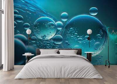 Water Bubbles Close Up Illustration Wall mural