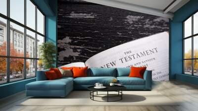 King James BIble open to the beginning of the New Testament Wall mural