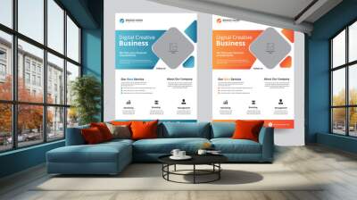 Creative Corporate Business Flyer Brochure Template Design, abstract business flyer, vector template design. Brochure design, cover, annual report, poster, flyer Wall mural