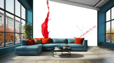  Isolated shot of red paint splash on white background Wall mural