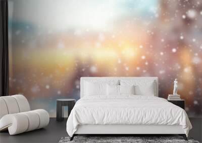 Abstract blur winter background Wall mural