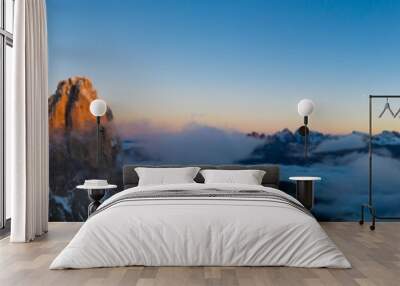 Beautiful Dolomites peaks panoramic view Wall mural