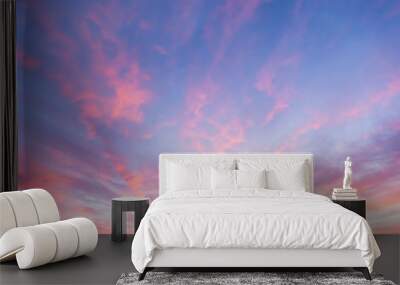 Beautiful sunset clouds in pink colors Wall mural