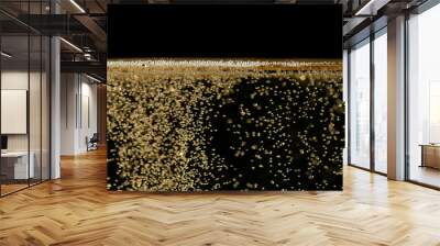 Close-up of champagne bubbles background with foam. Wall mural