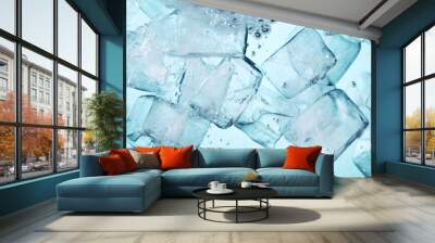 Detail of whirling water with ice cubes Wall mural