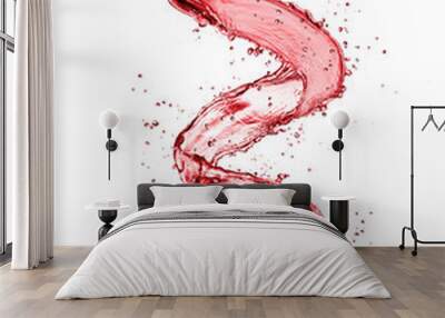 Red wine abstract splash shape on white background Wall mural