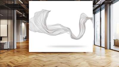 Smooth elegant white cloth on white background Wall mural