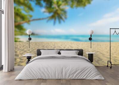 Tropical beach with sand, summer holiday background. Wall mural