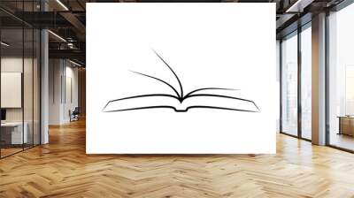 Open book illustration. Vector Wall mural