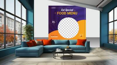 Food social media post design restaurant business marketing social media post or web banner template design Wall mural