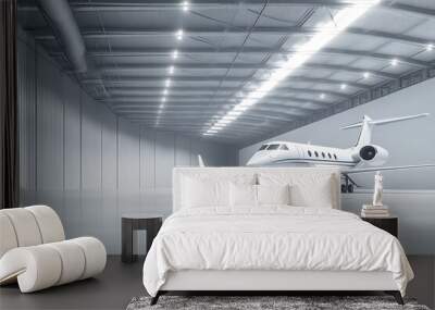 3d rendering airplane in hangar Wall mural