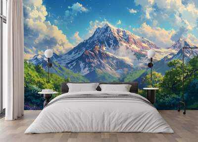 A beautiful landscape of wild nature Wall mural