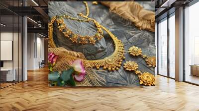 Gold Traditional Jewellery Wall mural