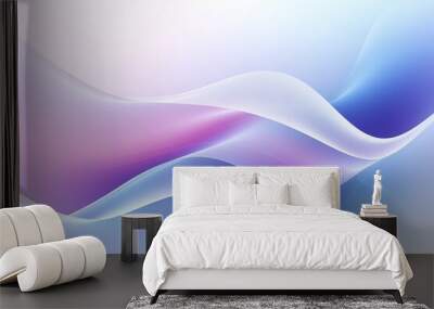 Gradient Trendy smoke waves colorful background wallpaper. 3D render creative smoke swoosh style soft lines. Abstract design smoke wavy pattern. Wall mural