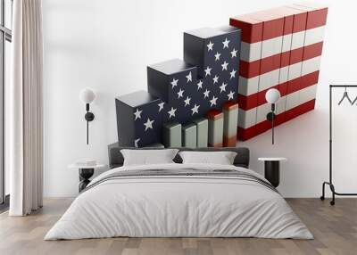 Graphic with USA flag. Wall mural