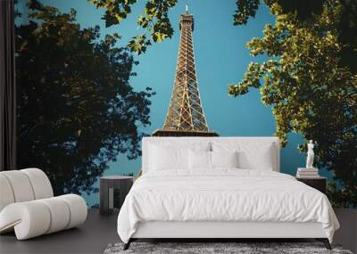 La Tour d-Eiffel on the bank of Seine in Paris, France Wall mural