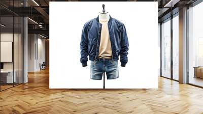 male mannequin dressed in warm casual clothes, isolated on white background.  Wall mural