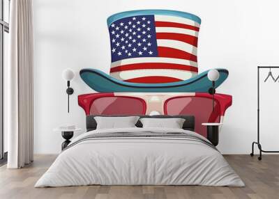 usa top hat and glasses Wall mural