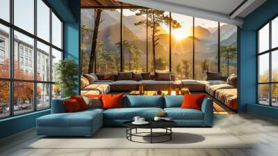 Modern Mountain Home with Stunning Views, Combining Luxury Interior Design with Breathtaking Natural Landscapes Wall mural