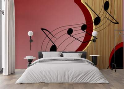 Wooden Guitar Wall mural