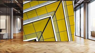 yellow sharp angled corner of a building abstract Wall mural