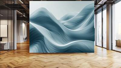 Abstract Blue Swirling Waves Wall mural