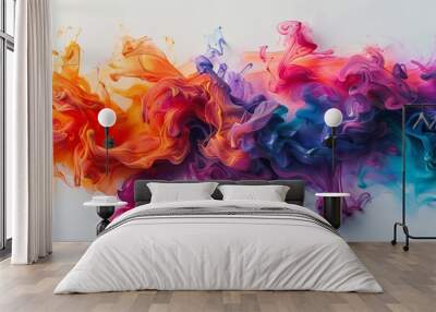 Abstract background acrylic color paint in fluid motion. Wall mural