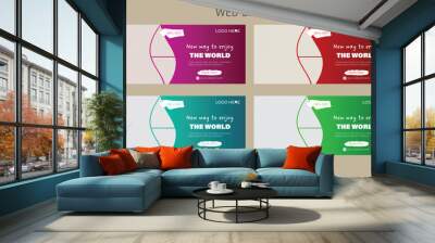 A vector template design web banner set with geometric shapes .Best for business proposal, marketing and also for business advertisement.
 Wall mural