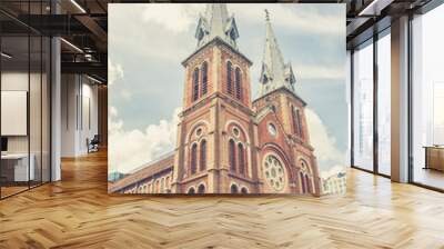 The Notre-Dame Saigon Basilica in Ho Chi Minh City, Vietnam, Sou Wall mural