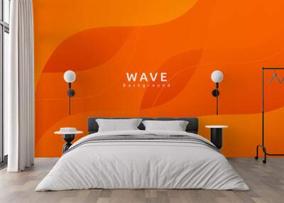 Abstract colorful orange curve background Wall mural