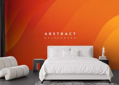 Abstract modern colorful gradient orange yellow curve background Wall mural