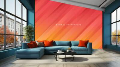 Orange gradient stripes background Wall mural