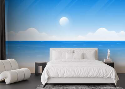 Scenery blue sky on the beach and sea background Wall mural