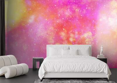 Star field in galaxy space with nebula, abstract watercolor digital art painting for texture background Wall mural