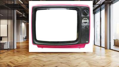 Retro television - old vintage TV with frame screen isolate for object, retro technology Wall mural