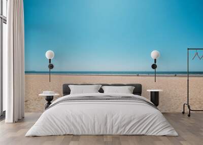 Seascape of beautiful tropical beach with calm sky. sea view and sand beach, summer background. Wall mural