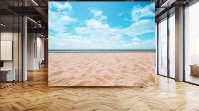 Seascape of beautiful tropical beach with calm sky. sea view and sand beach, summer background. Wall mural