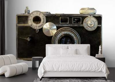 vintage camera - old film camera isolate object for design, retro technology Wall mural